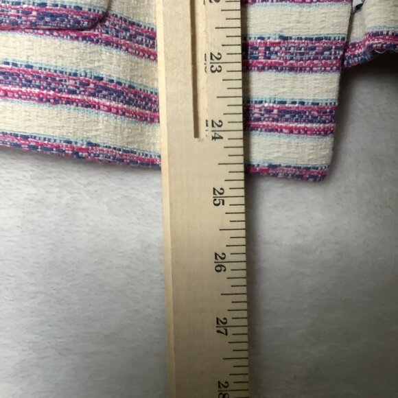 Talbots Striped Tweed Cotton Blend Jacket Blazer Women Size 16 Pockets Lined - Picture 7 of 7